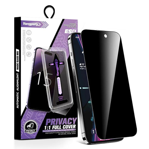 YONGPOLY For iPhone 17 Anti-Spy Full Screen Protector Auto-Dust Removal Tempered Glass Film - 1