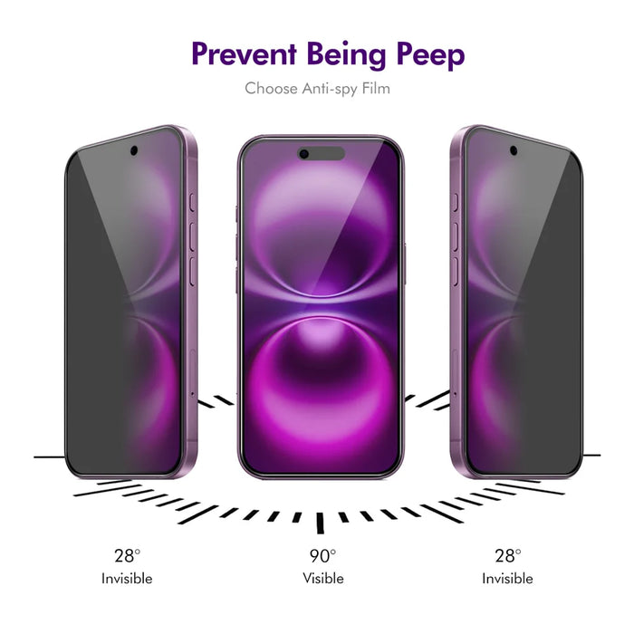 ENKAY HAT PRINCE For iPhone Air 5Pcs Privacy Screen Protector  28-degree Anti-Spy Tempered Glass - Black - 3