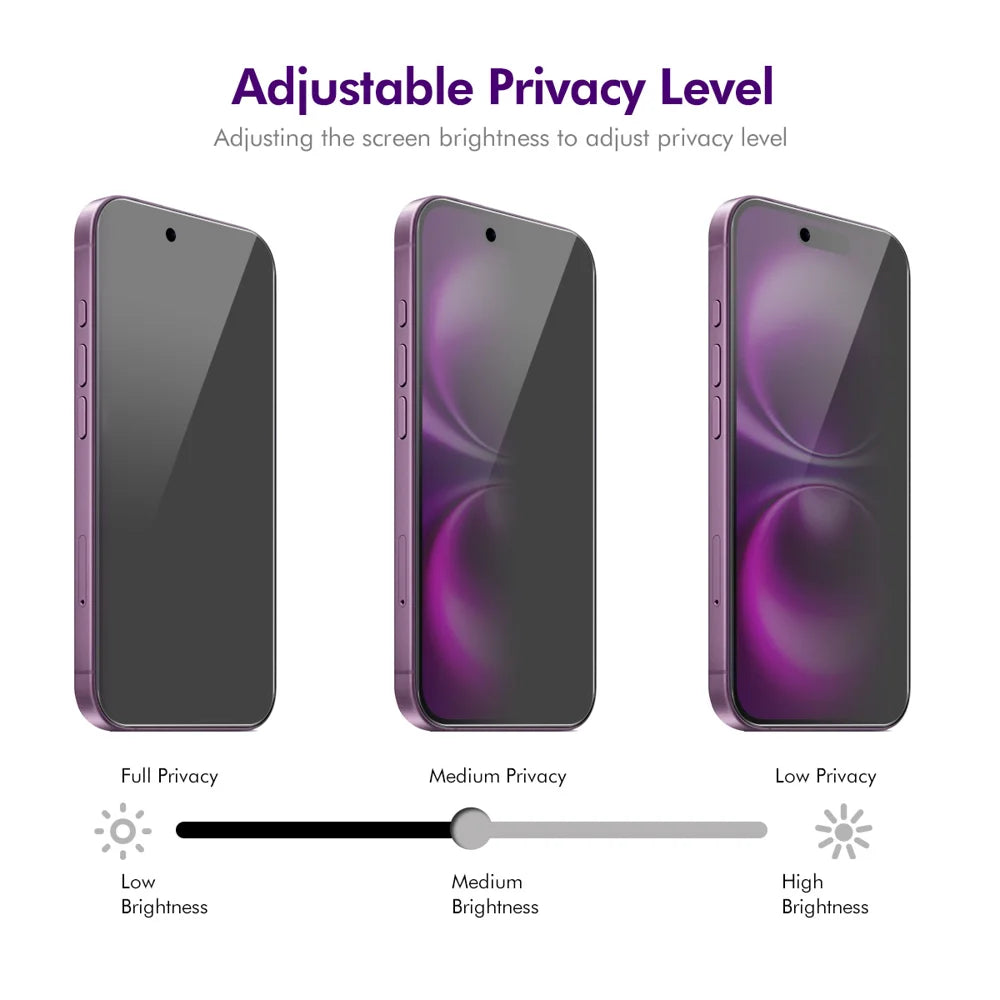 ENKAY HAT PRINCE For iPhone Air 5Pcs Anti-Spy Film  Anti-Glare Screen Protector Tempered Glass - Black - 4