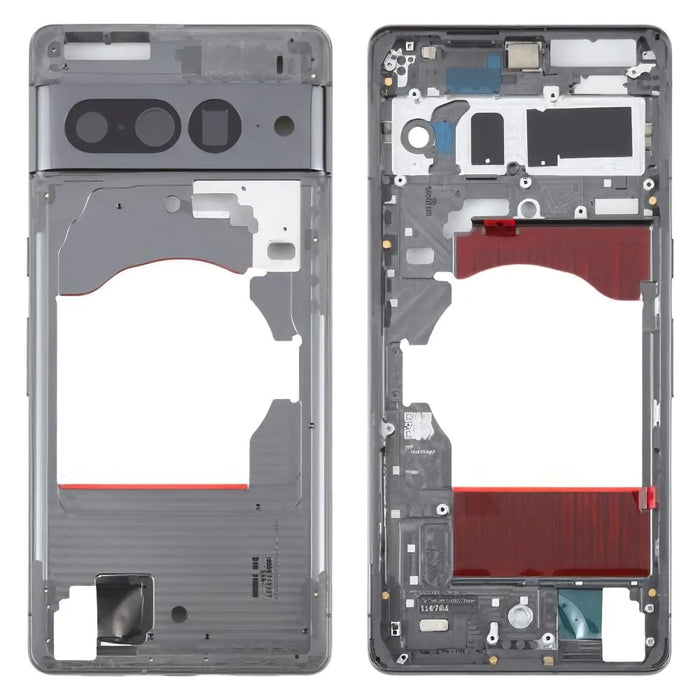 For Google Pixel 7 Pro 5G OEM Middle Plate Frame Replacement (Without Logo) - Black - 1