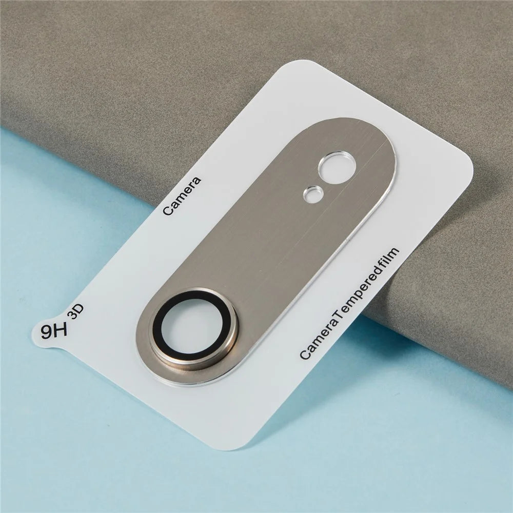 For iPhone Air Camera Lens Protector Brushed Integrated Metal Tempered Glass Lens Film - White - 3