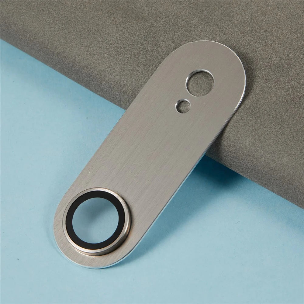 For iPhone Air Camera Lens Protector Brushed Integrated Metal Tempered Glass Lens Film - White - 4