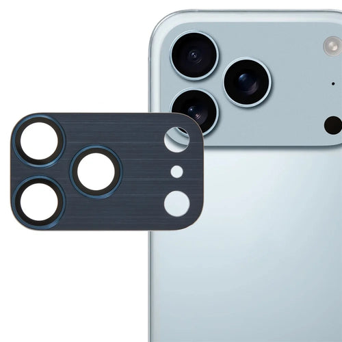 For iPhone 17 Pro Camera Lens Protector Brushed Integrated Metal Tempered Glass Lens Film - Black - 1