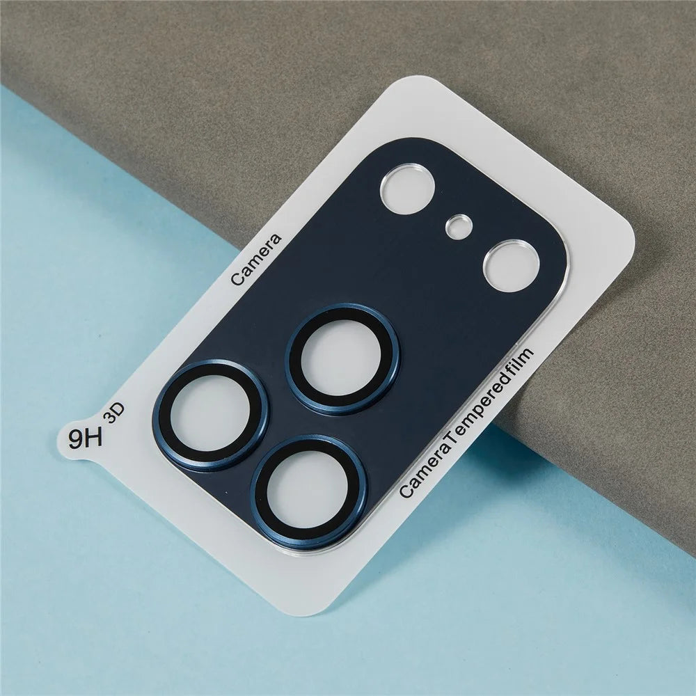 For iPhone 17 Pro Camera Lens Protector Brushed Integrated Metal Tempered Glass Lens Film - Black - 3