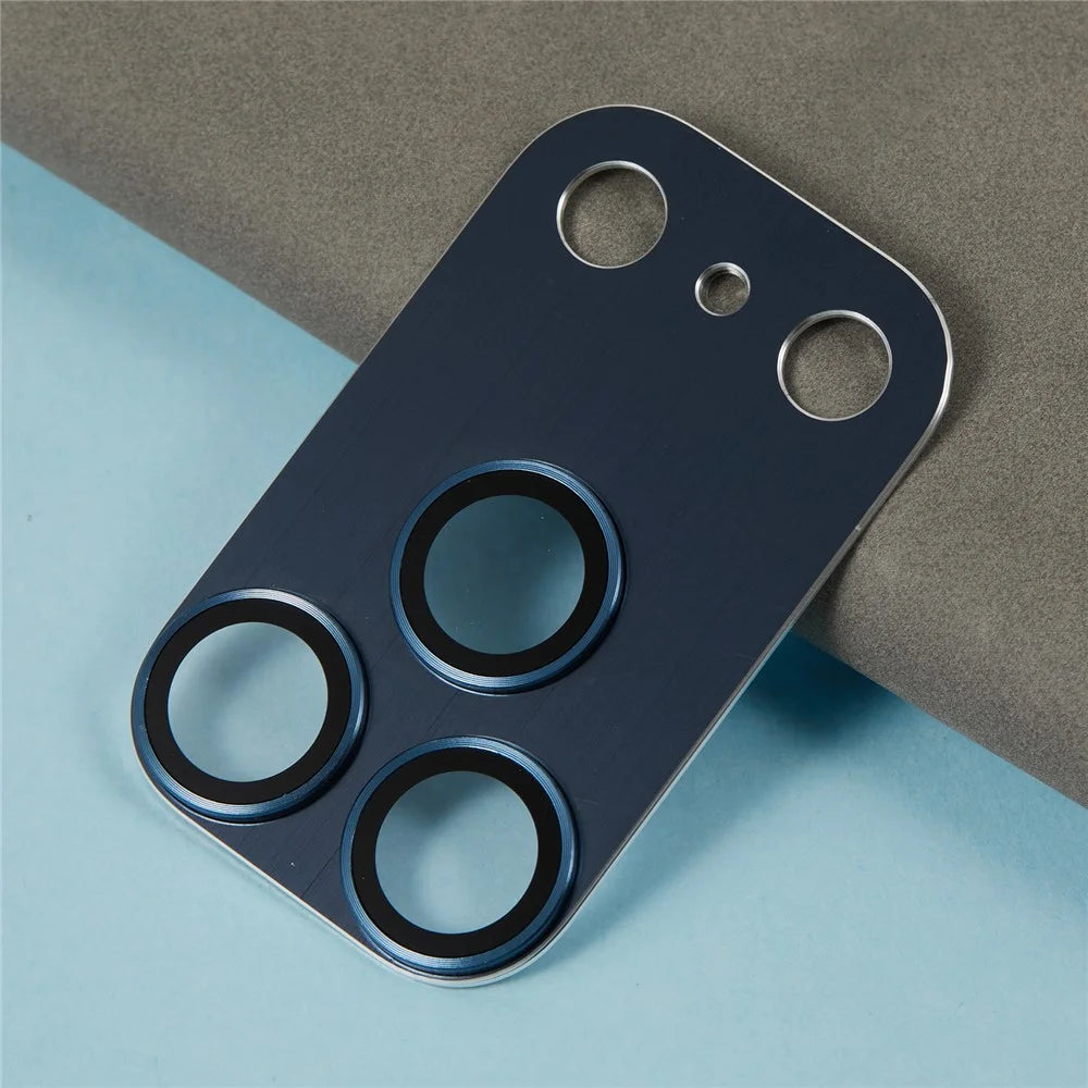 For iPhone 17 Pro Max Camera Lens Protector Brushed Integrated Metal Tempered Glass Lens Film - Black - 4