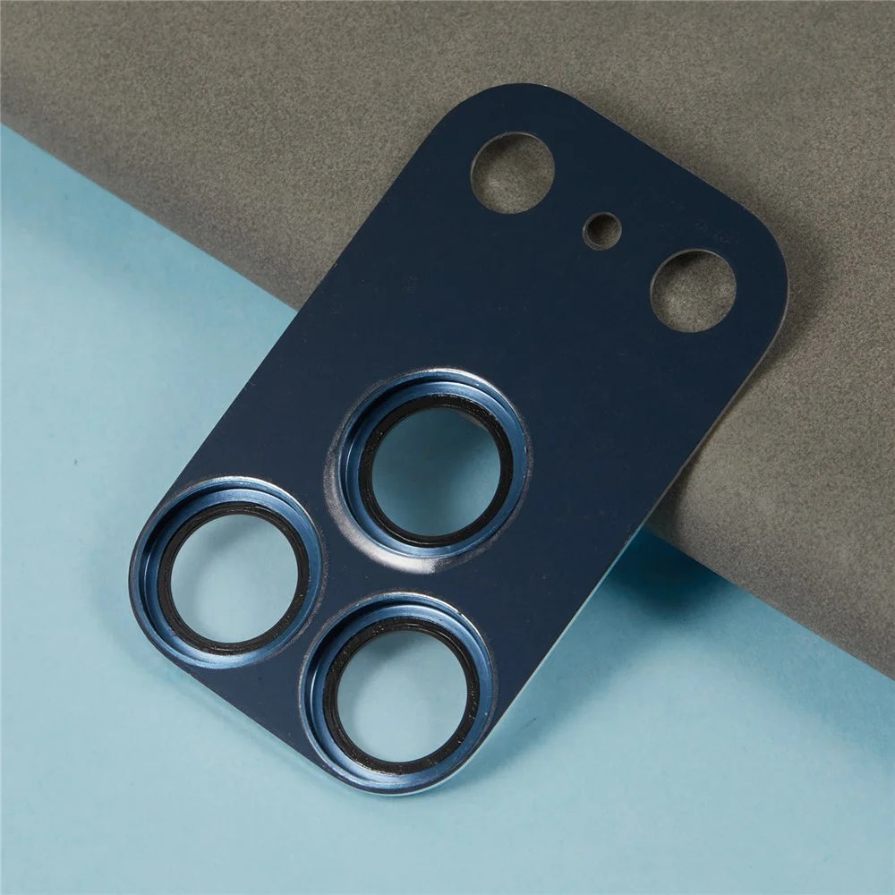 For iPhone 17 Pro Max Camera Lens Protector Brushed Integrated Metal Tempered Glass Lens Film - Black - 5