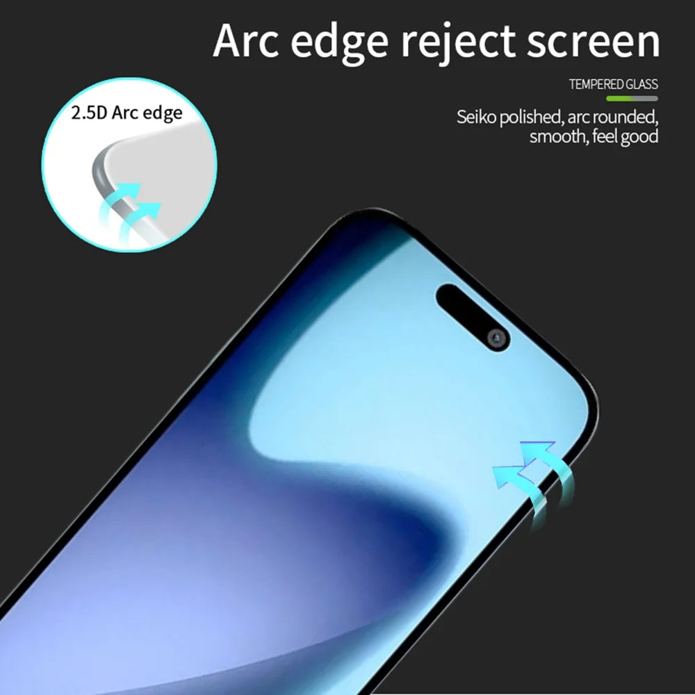 MOFI For iPhone Air Screen Protector  9H Full Glue Full Coverage High Aluminum-Silicon Glass Film -  Black - 2