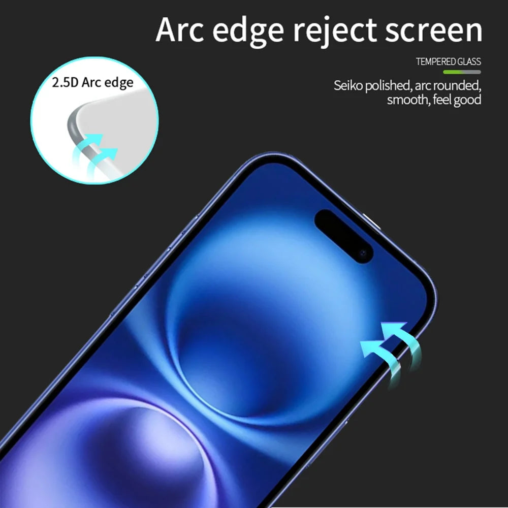 MOFI For iPhone 17 Screen Protector  9H Full Glue Full Coverage High Aluminum-Silicon Glass Film - Black - 2