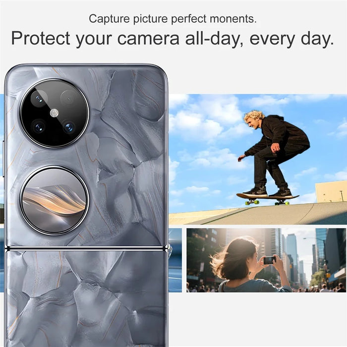 IMAK For Huawei Pocket 2 Tempered Glass Camera Lens Protector with Self Positioning Frame (Black Version) - 7