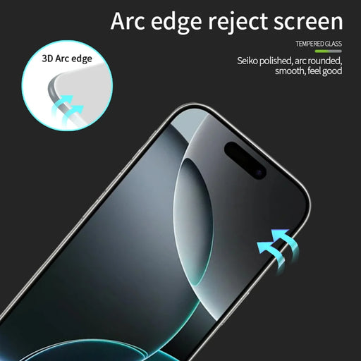 PINWUYO For iPhone 17 Pro Max Tempered Glass Film  Explosion-proof 9H 3D Full Screen Protector - Black - 2