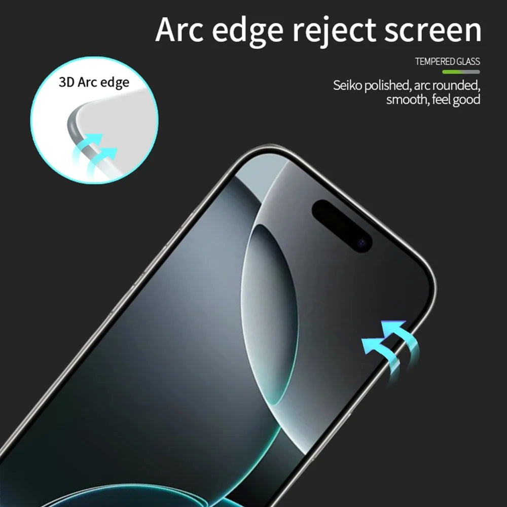 MOFI For iPhone 17 Pro Screen Protector  9H 3D Curved Tempered Glass Film - Black - 2