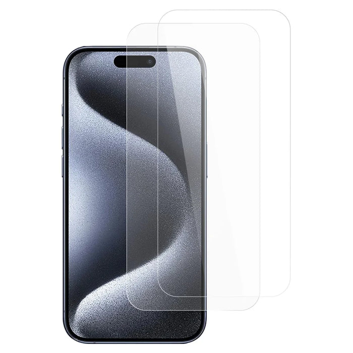 ITIETIE 2Pcs For iPhone 15 Pro Screen Protector 0.25mm High Aluminium-Silicon Glass Clear Film - 1