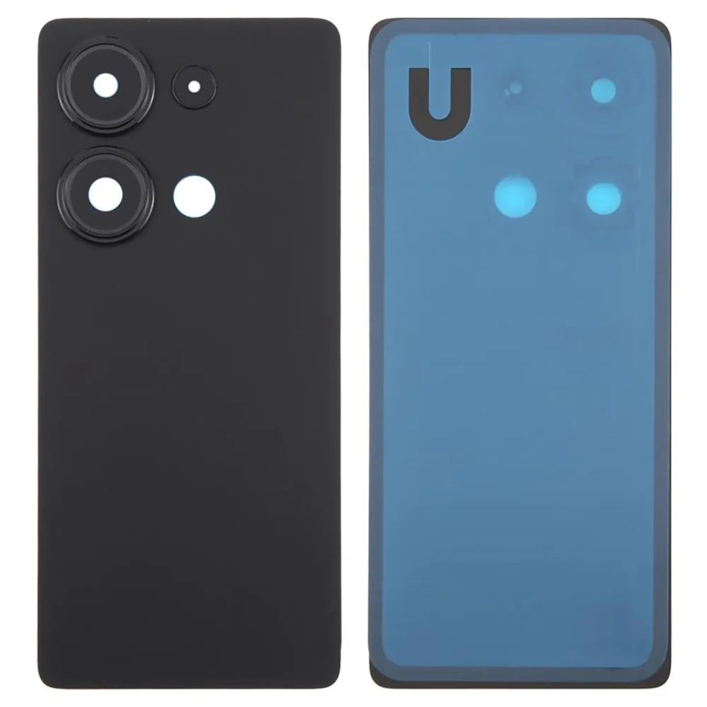 For Xiaomi Redmi Note 13 Pro 4G Back Battery Housing Cover with Camera Ring Lens Cover Spare Part (Without Logo) - Black - 1