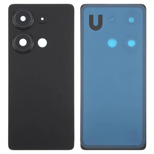 For Xiaomi Redmi Note 13 Pro 4G Back Battery Housing Cover with Camera Ring Lens Cover Spare Part (Without Logo) - Black - 1