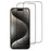 ITIETIE For iPhone 15 Pro Max 2PCS Tempered Glass 2.5mm High Aluminum Screen Protector Silk Printing Film - 1