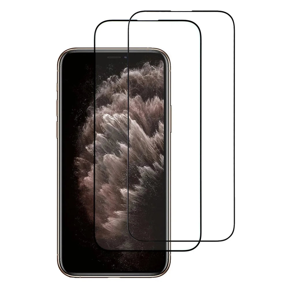 ITIETIE For iPhone 11 Pro Max 2PCS Tempered Glass 2.5mm High Aluminum Screen Protector Silk Printing Film - 1