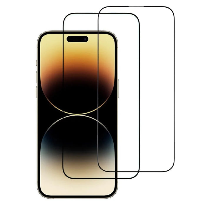 ITIETIE For iPhone 14 Pro Max 2PCS Tempered Glass 2.5mm High Aluminum Screen Protector Silk Printing Film - 1