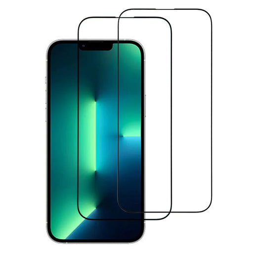 ITIETIE For iPhone 13 Pro Max  /  14 Plus 2PCS Tempered Glass 2.5mm High Aluminum Screen Protector Silk Printing Film - 1