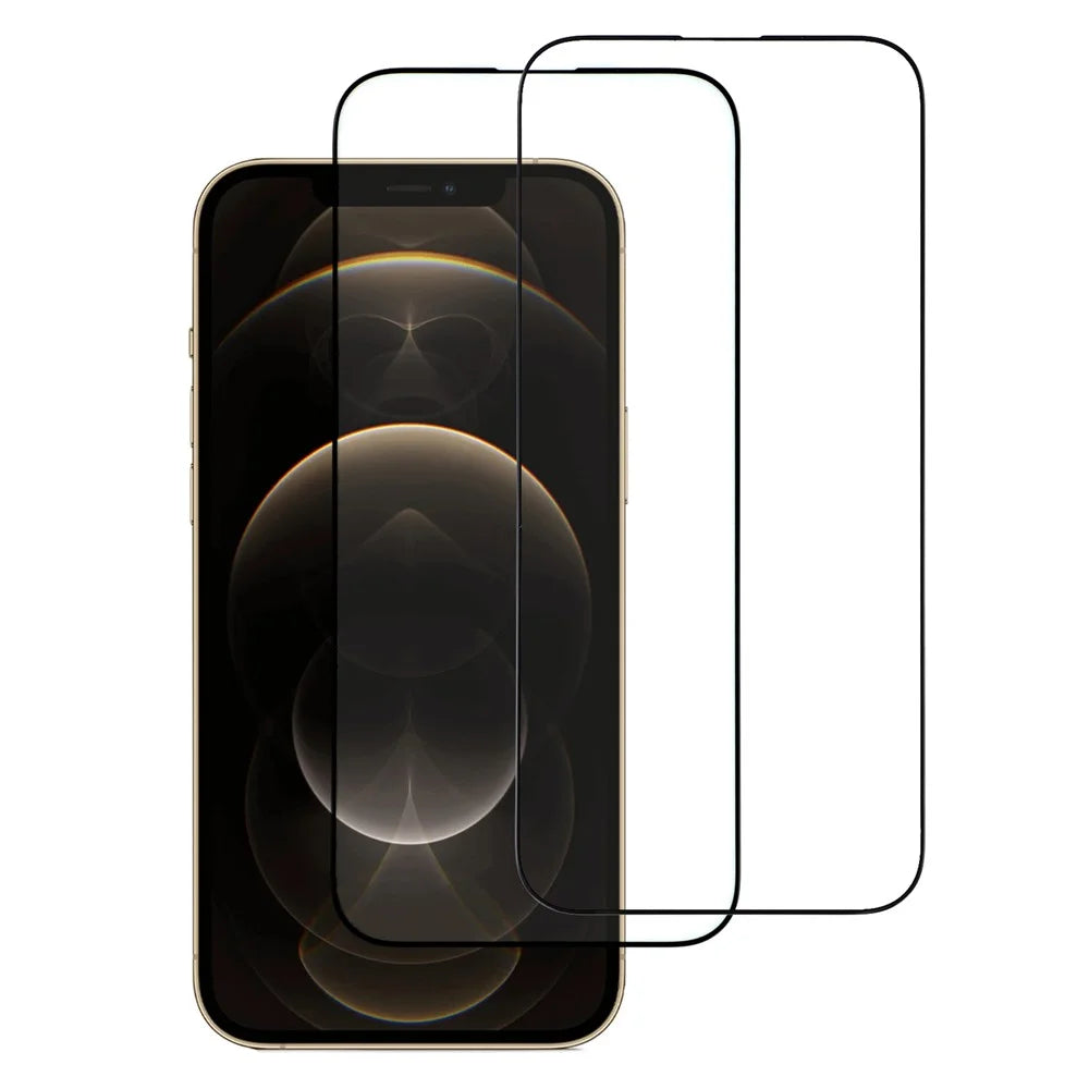 ITIETIE For iPhone 12 Pro Max 2PCS Tempered Glass 2.5mm High Aluminum Screen Protector Silk Printing Film - 1