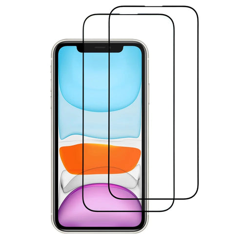 ITIETIE For iPhone 11 2PCS Tempered Glass 2.5mm High Aluminum Screen Protector Silk Printing Film - 1