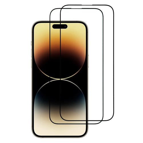 ITIETIE For iPhone 14 Pro 2PCS Tempered Glass 2.5mm High Aluminum Screen Protector Silk Printing Film - 1