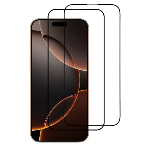 ITIETIE For iPhone 16 Pro Max 2PCS Tempered Glass 2.5mm High Aluminum Screen Protector Silk Printing Film - 1