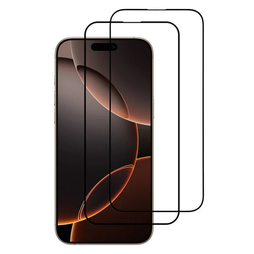 ITIETIE For iPhone 16 Pro 2PCS Tempered Glass 2.5mm High Aluminum Screen Protector Silk Printing Film - 1