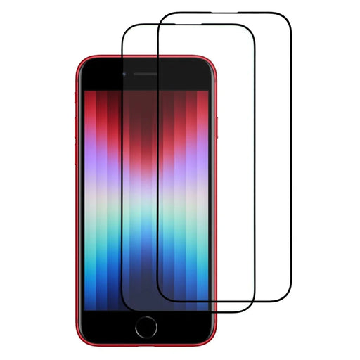ITIETIE For iPhone SE (2022)  /  (2020)  /  8  /  7  /  6  /  6s 2PCS Tempered Glass 2.5mm High Aluminum Screen Protector Silk Printing Film - 1