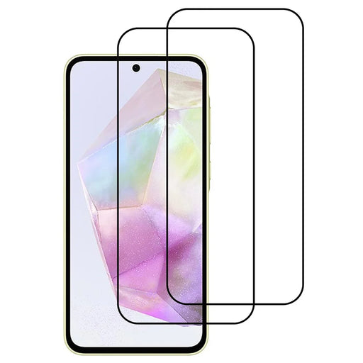 ITIETIE For Samsung Galaxy A35 5G 2PCS Tempered Glass 2.5mm High Aluminum Screen Protector Silk Printing Film - 1
