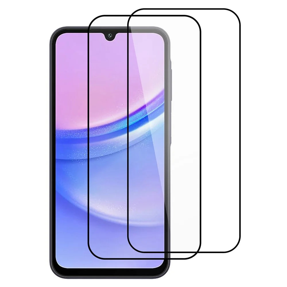 ITIETIE For Samsung Galaxy A15 4G 2PCS Tempered Glass 2.5mm High Aluminum Screen Protector Silk Printing Film - 1
