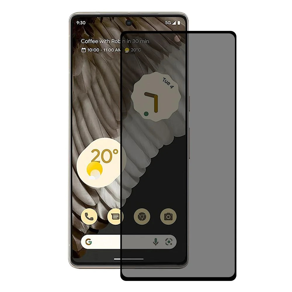 For Google Pixel 7 Pro 5G Anti-spy Protective Film, Side Glue Silk Printing Tempered Glass Full Size Curved Screen Protector - 1