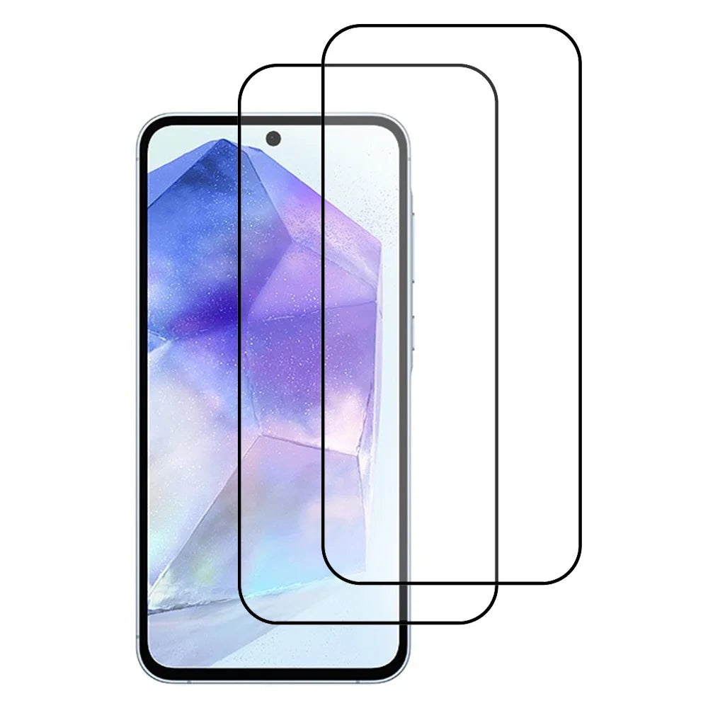 ITIETIE For Samsung Galaxy A55 5G 2PCS Tempered Glass 2.5mm High Aluminum Screen Protector Silk Printing Film - 1