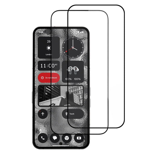 ITIETIE For Nothing Phone (2) 2PCS Tempered Glass 2.5mm High Aluminum Screen Protector Silk Printing Film - 1