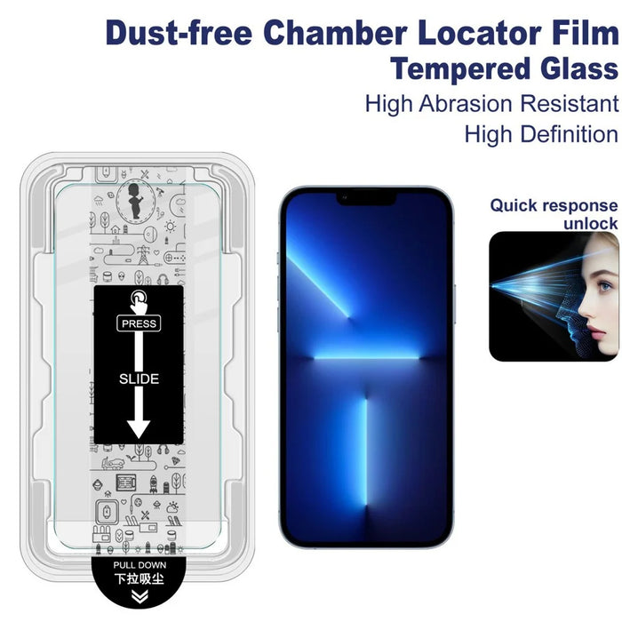 IMAK H Series For iPhone 13 Pro Tempered Glass Screen Protector Easy Installation Film with Auto Dust-Remove Tool Kit - 3
