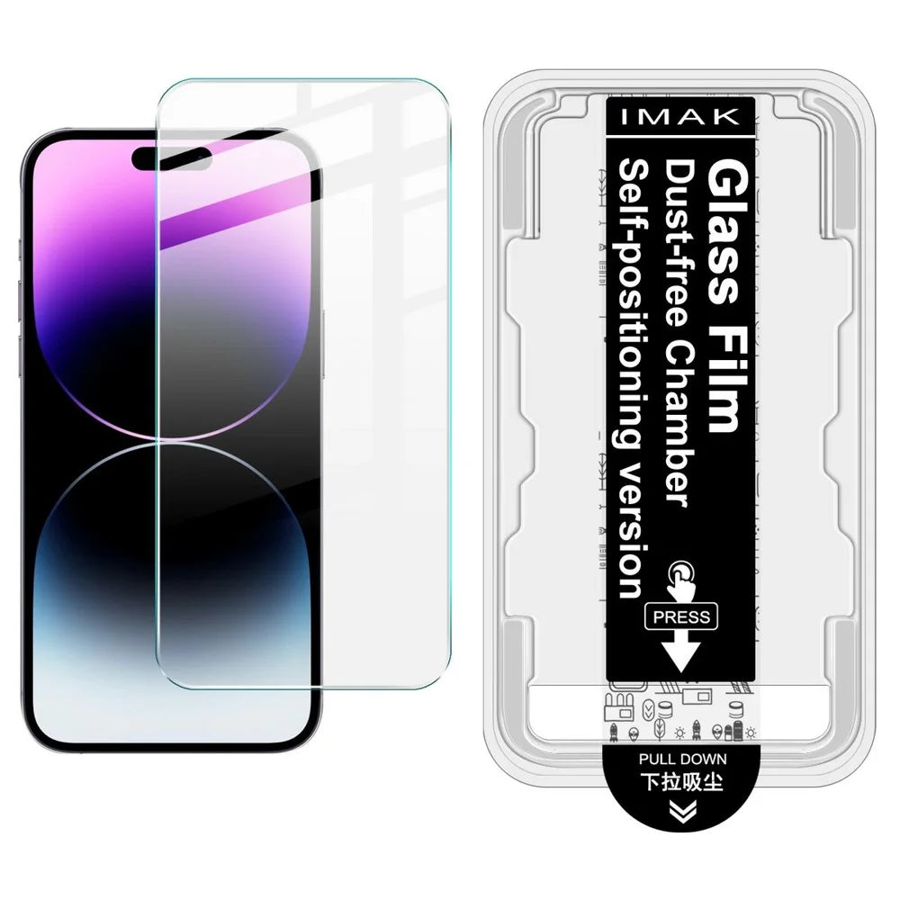 IMAK H Series For iPhone 14 Pro Tempered Glass Screen Protector Easy Installation Film with Auto Dust-Remove Tool Kit - 1