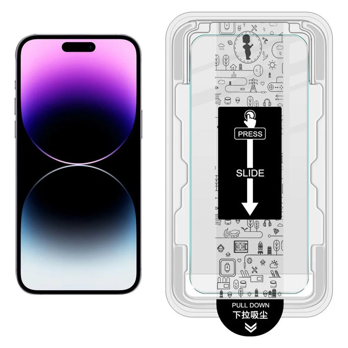 IMAK H Series For iPhone 14 Pro Tempered Glass Screen Protector Easy Installation Film with Auto Dust-Remove Tool Kit - 2