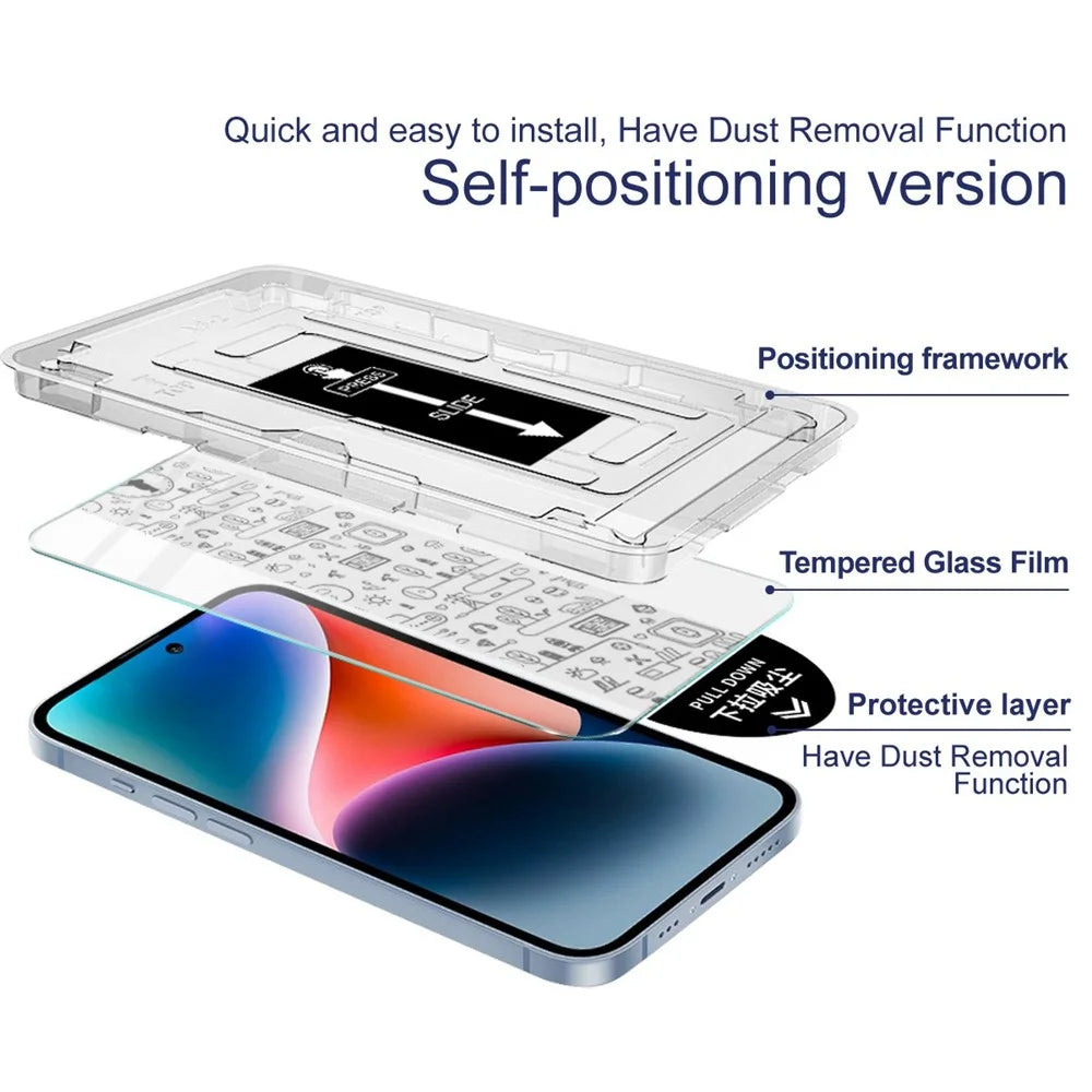 IMAK H Series For iPhone 15 Pro Max Tempered Glass Screen Protector Easy Installation Film with Auto Dust-Remove Tool Kit - 4