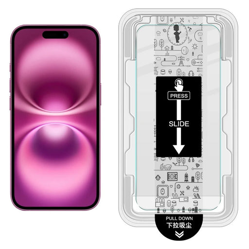 IMAK H Series For iPhone 16 Tempered Glass Screen Protector Easy Installation Film with Auto Dust-Remove Tool Kit - 2