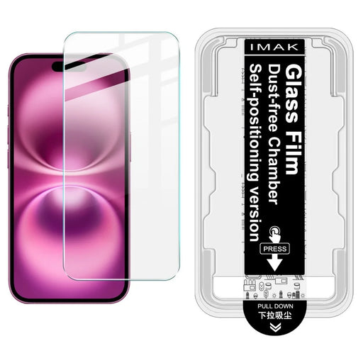 IMAK H Series For iPhone 16 Plus Tempered Glass Screen Protector Easy Installation Film with Auto Dust-Remove Tool Kit - 1