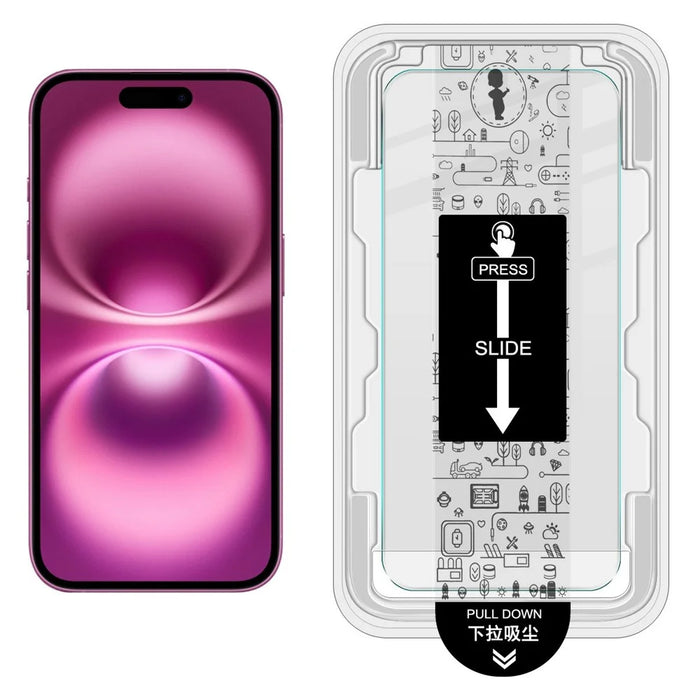 IMAK H Series For iPhone 16 Plus Tempered Glass Screen Protector Easy Installation Film with Auto Dust-Remove Tool Kit - 2