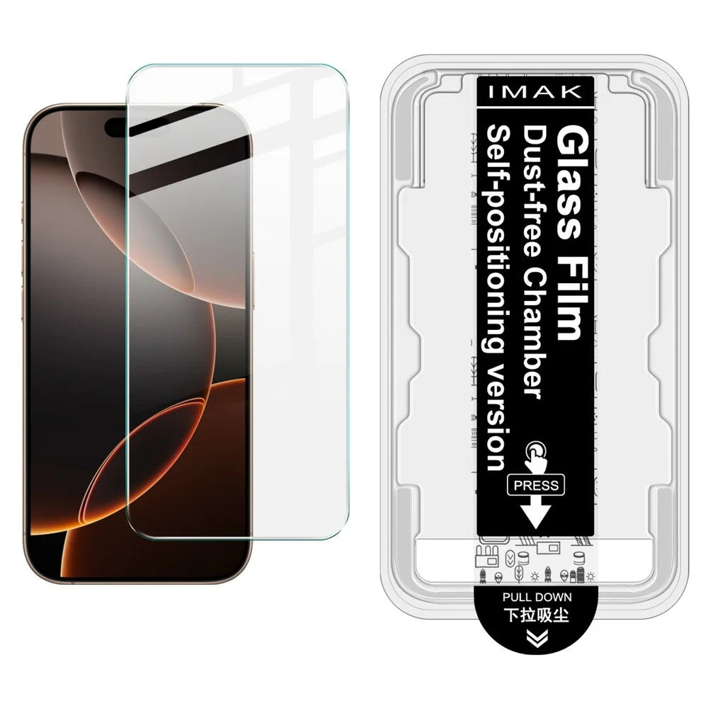 IMAK H Series For iPhone 16 Pro Max Tempered Glass Screen Protector 9H Anti-scratch Film with with Auto Dust-Remove Tool Kit - 1