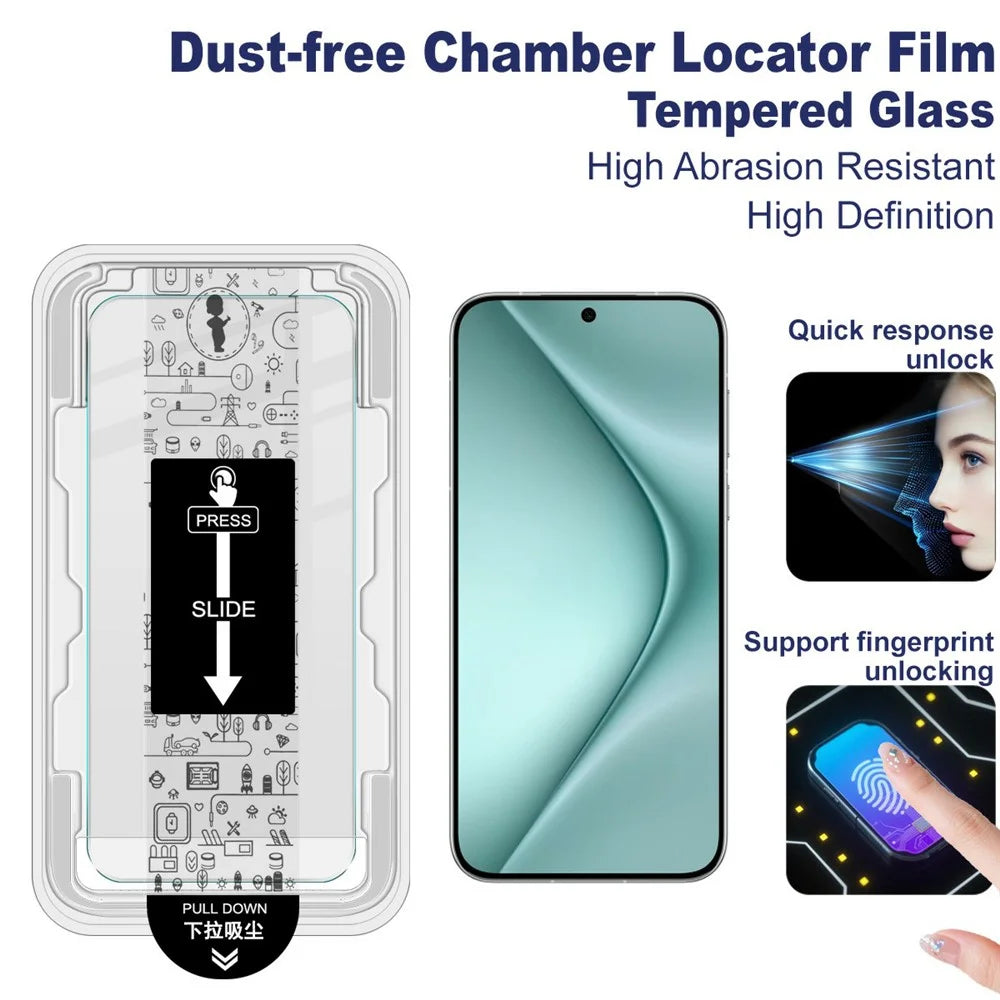 IMAK H Series For Huawei Pura 70 Tempered Glass Screen Protector Easy Installation Film with Auto Dust-Remove Tool Kit (Fingerprint Unlock) - 3