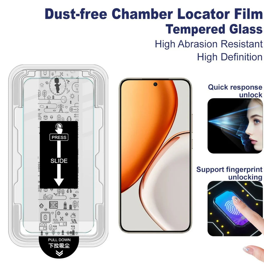 IMAK H Series For Honor Magic8 Lite 5G / X9d 5G / X70 5G Tempered Glass Screen Protector Easy Installation Film with Auto Dust-Remove Tool Kit (Fingerprint Unlock) - 3