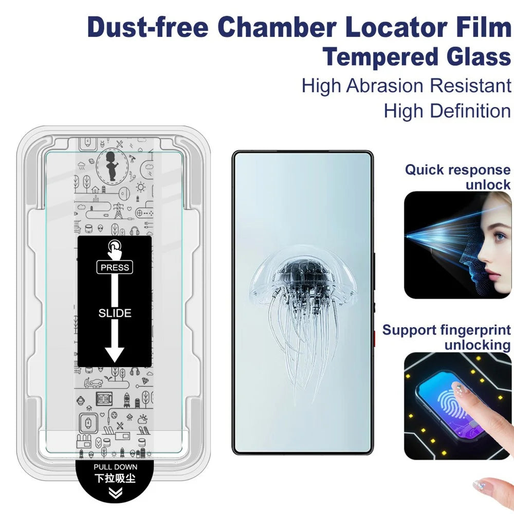 IMAK H Series Tempered Glass Film for ZTE nubia Red Magic 10 Pro+ 5G / 10 Pro 5G / 10S Pro 5G / 10S Pro+ 5G Screen Protector with Auto Dust-Remove Tool Kit (Fingerprint Unlock) - 3