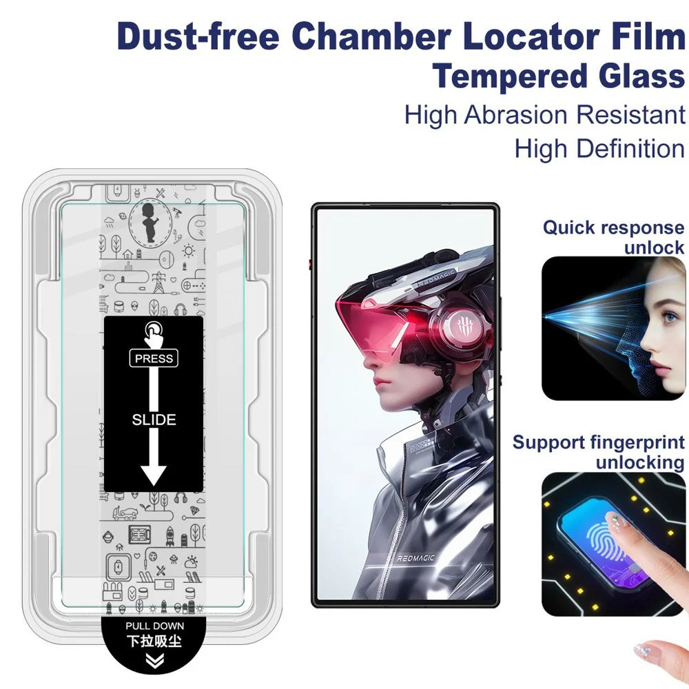 IMAK H Series For ZTE nubia RedMagic 10 Air 5G Tempered Glass Screen Protector Easy Installation Film with Auto Dust-Remove Tool Kit (Fingerprint Unlock) - 3