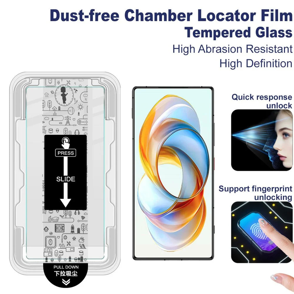 IMAK H Series For ZTE nubia Z70 Ultra 5G / Z70S Ultra 5G Tempered Glass Screen Protector Easy Installation Film with Auto Dust-Remove Tool Kit (Fingerprint Unlock) - 3