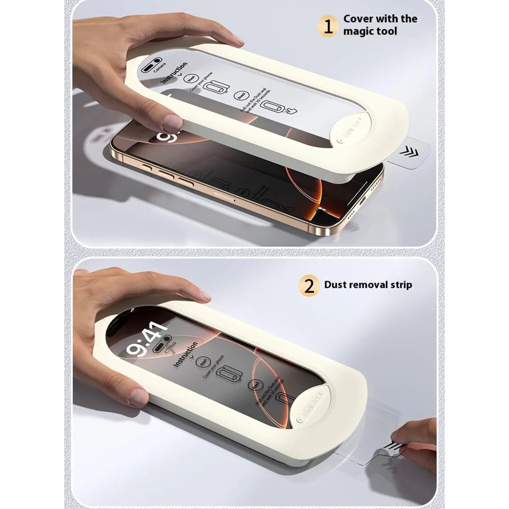 For iPhone Air Tempered Glass Film with Dust-Free Auto Applicator HD Full Coverage Screen Protector - Transparent - 6