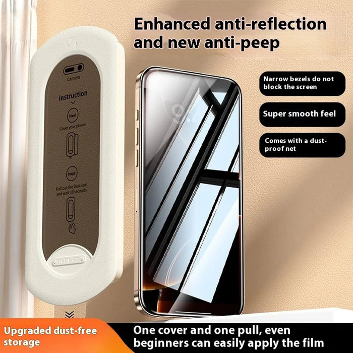 For iPhone 17 Anti-Spy Tempered Glass with Dust-Free Auto Applicator Full Coverage Screen Protector - Black - 3
