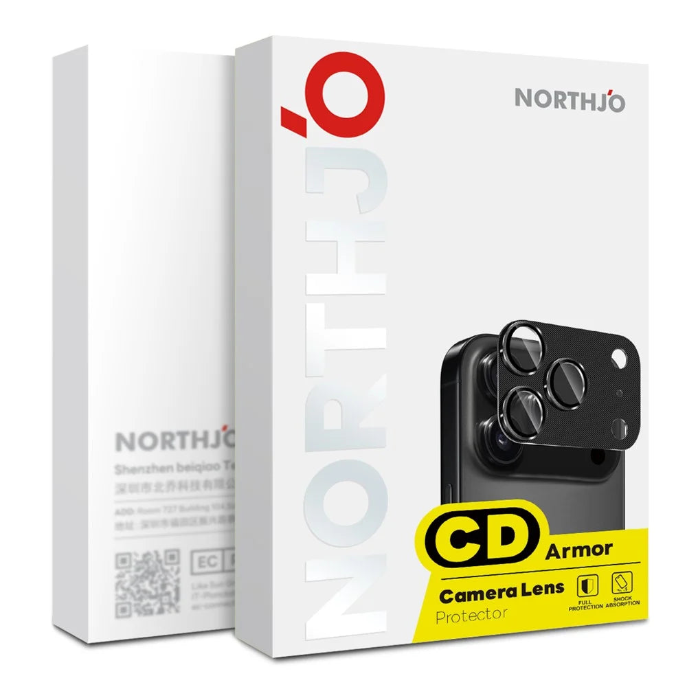 NORTHJO For iPhone Air Camera Lens Protector CD Veins Integrated Metal Tempered Glass Lens Film - Black - 4
