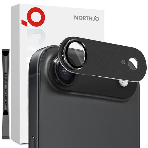 NORTHJO For iPhone Air Camera Lens Protector Matte Integrated Metal Tempered Glass Lens Film - Black - 1
